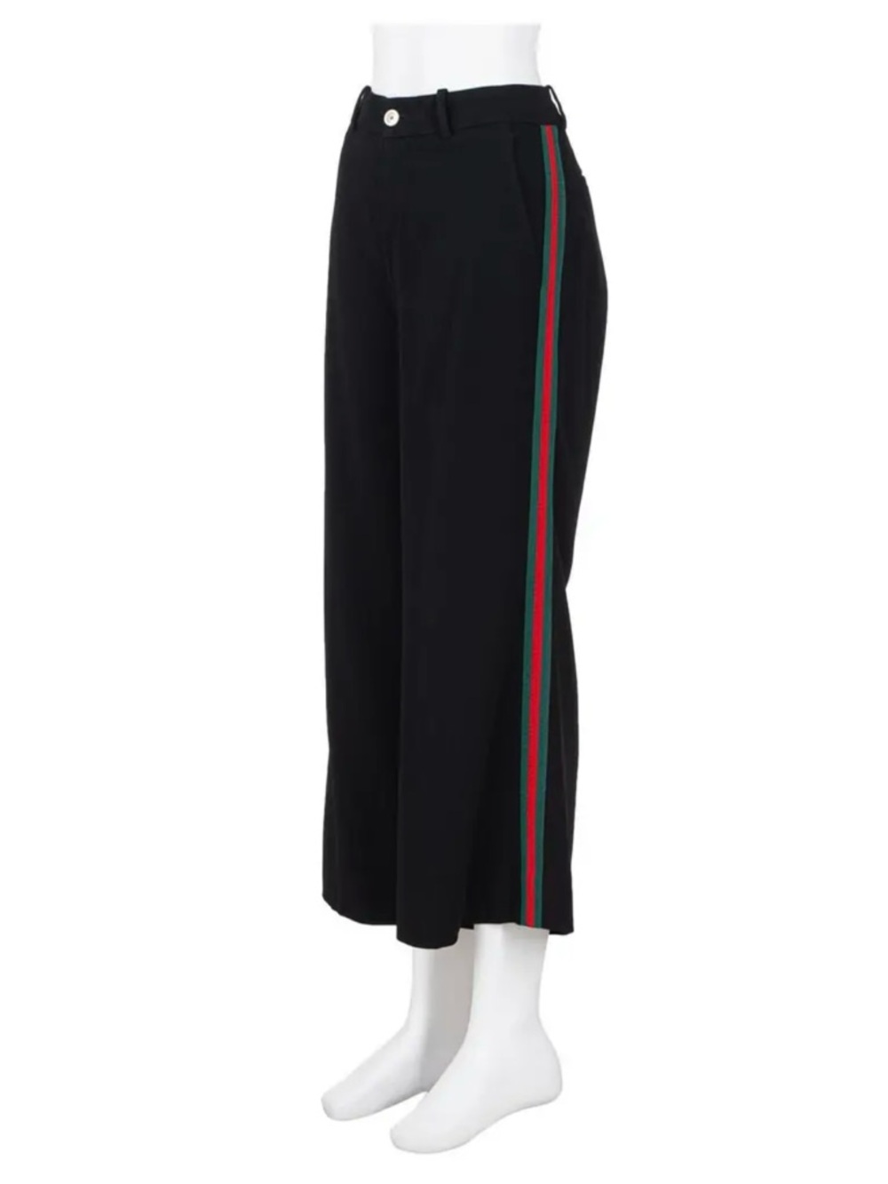 Gucci (Size 44) Cropped signature web side-stripe trousers